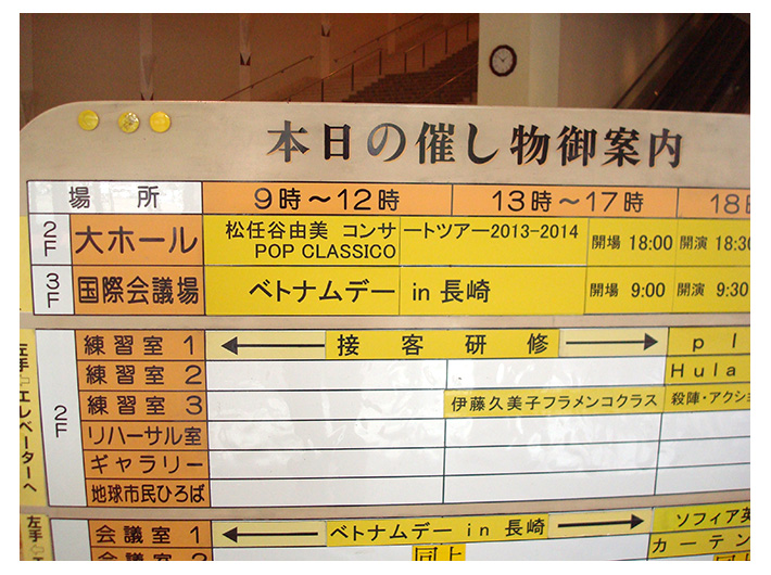 ロビーにある案内板