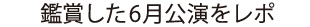 鑑賞した6月公演をレポ