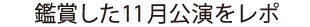 鑑賞した11月公演をレポ