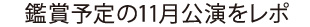 鑑賞予定の11月公演をレポ