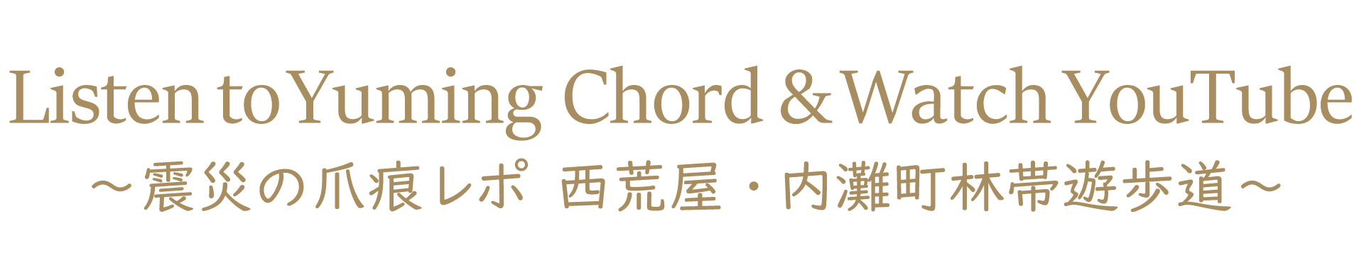 Yuming Chordを聴いて YouTubeを観て~震災の爪痕レポ 西荒屋・内灘町林帯遊歩道