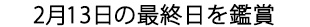 2月13日の最終日を鑑賞