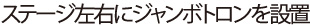 ステージ左右にジャンボトロンを設置